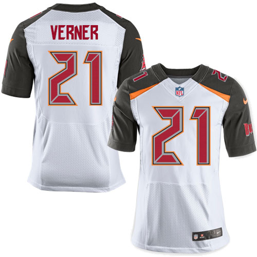 Men's Elite Alterraun Verner Nike Jersey White Road - #21 NFL Tampa Bay Buccaneers